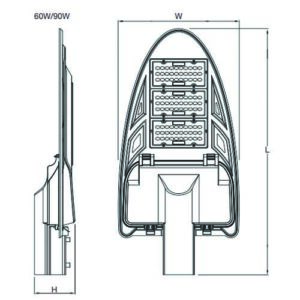 LEDENVO STREET LIGHT 60W DAN 90W